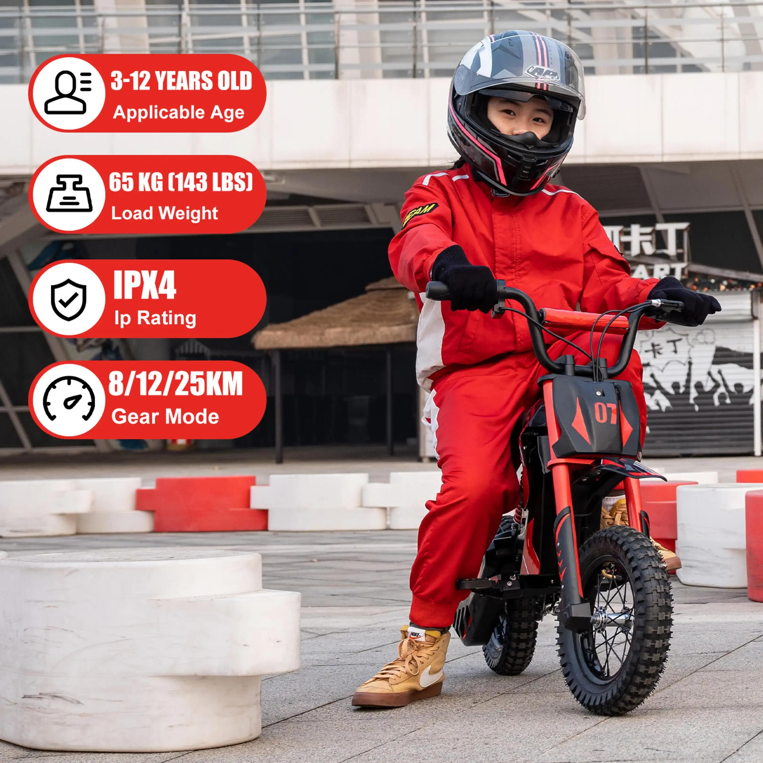Moto elétrica criança EV12M-12 polegadas-Suspensão-Freio a tambor-18km autonomia 8/9