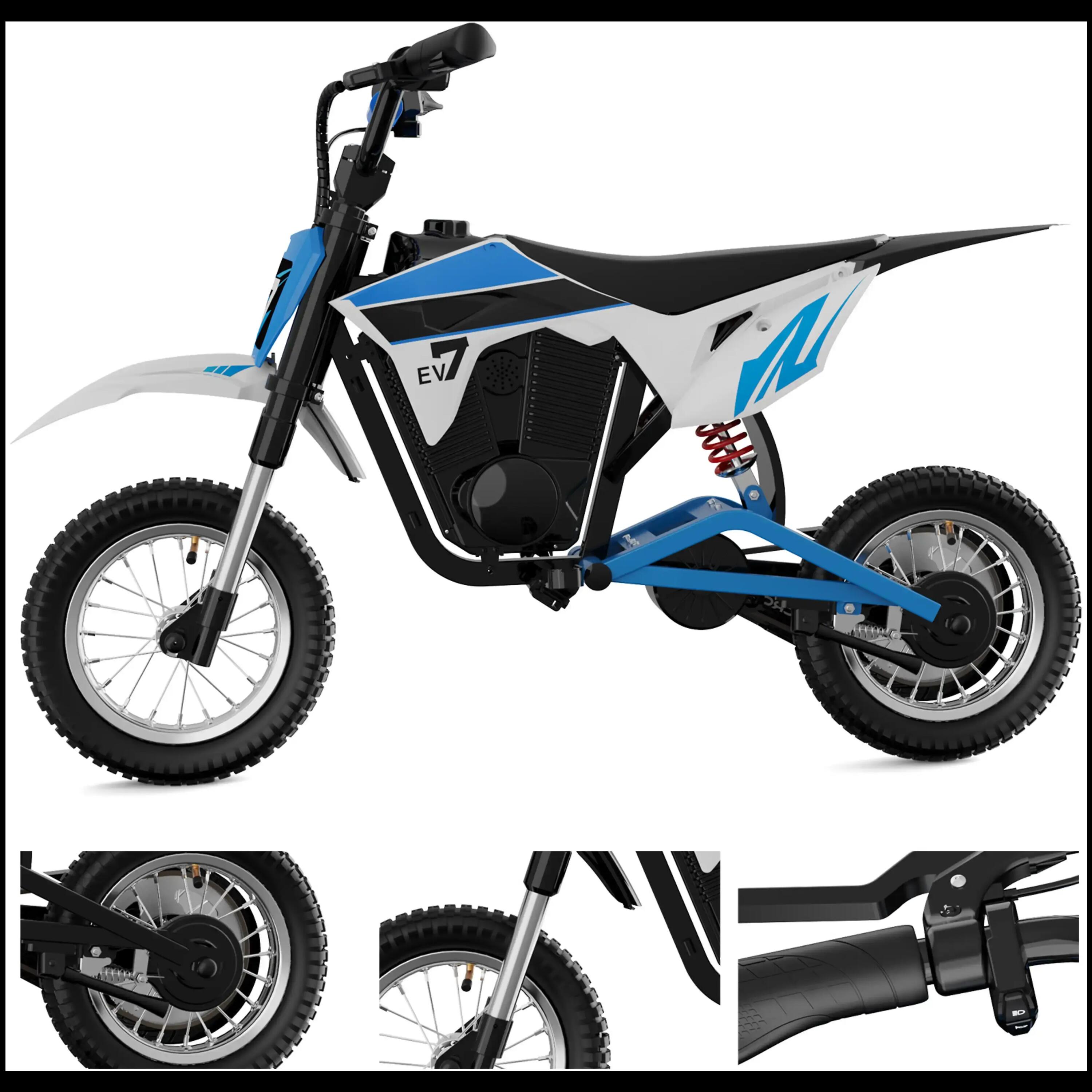 Elektromotorrad Kinder EV12M PRO-12 Zoll-Bluetooth-LED-Federung-18km Reichweite 10/12