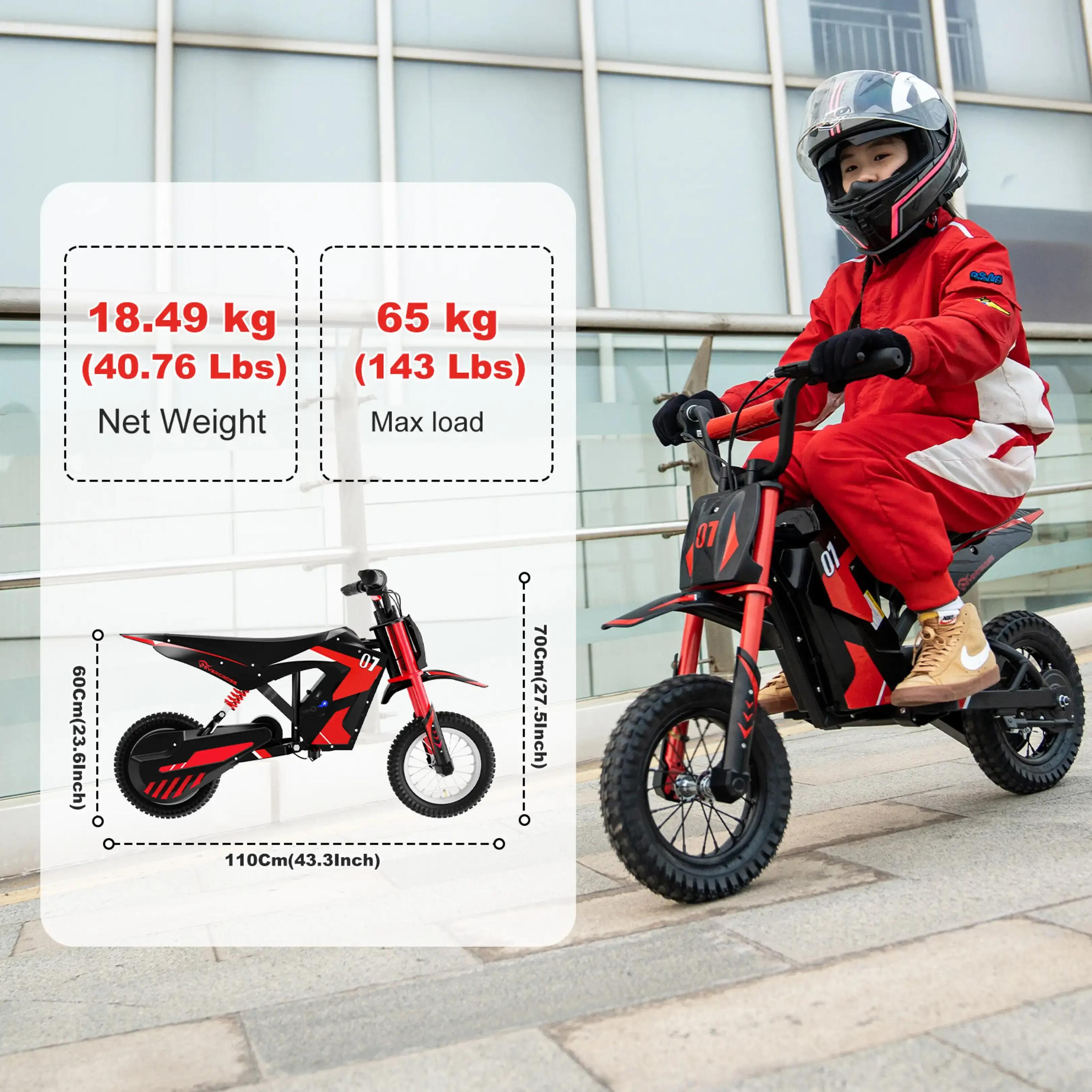 Moto elétrica criança EV12M-12 polegadas-Suspensão-Freio a tambor-18km autonomia 5/9
