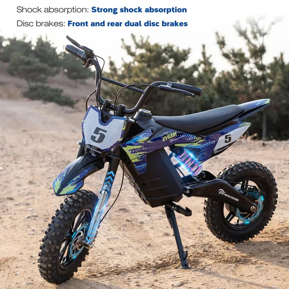 Moto elettrica bambino EV65M-14"-3 velocità-20km autonomia-Doppie sospensioni 8/8