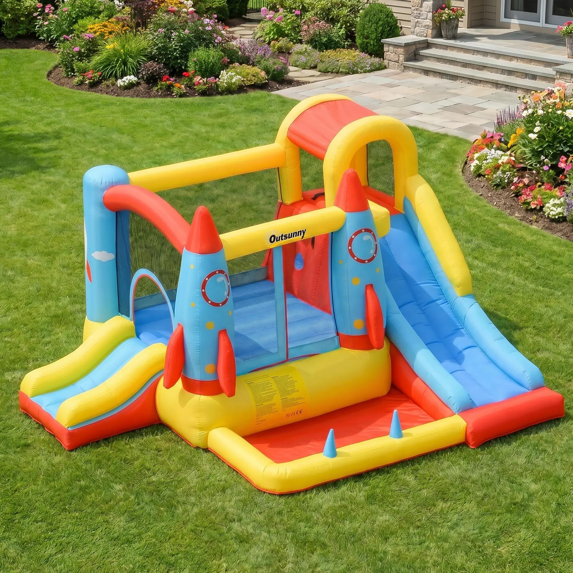 Castelo Insuflável 330x265x185cm Multicor Outsunny 4/7