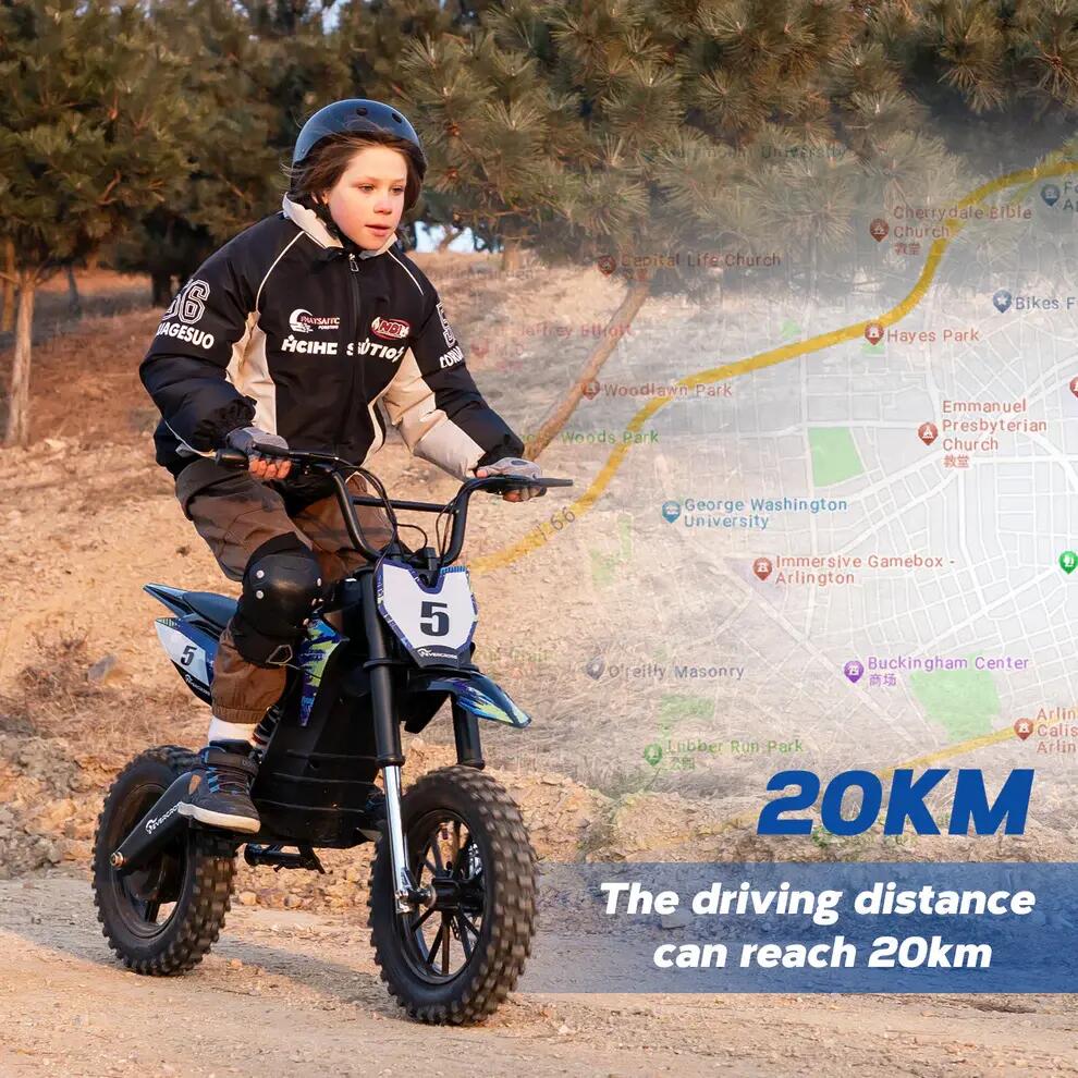Moto elettrica bambino EV65M-14"-3 velocità-20km autonomia-Doppie sospensioni 5/8