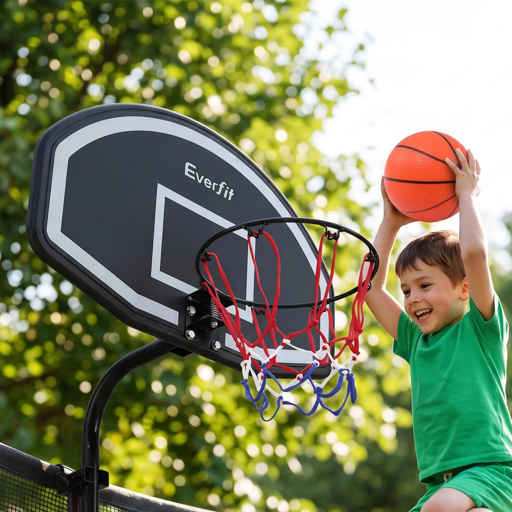 Everfit Kids Basketball Hoop with Ball and Pump Fit for Trampoline 25mm-32mm Pol