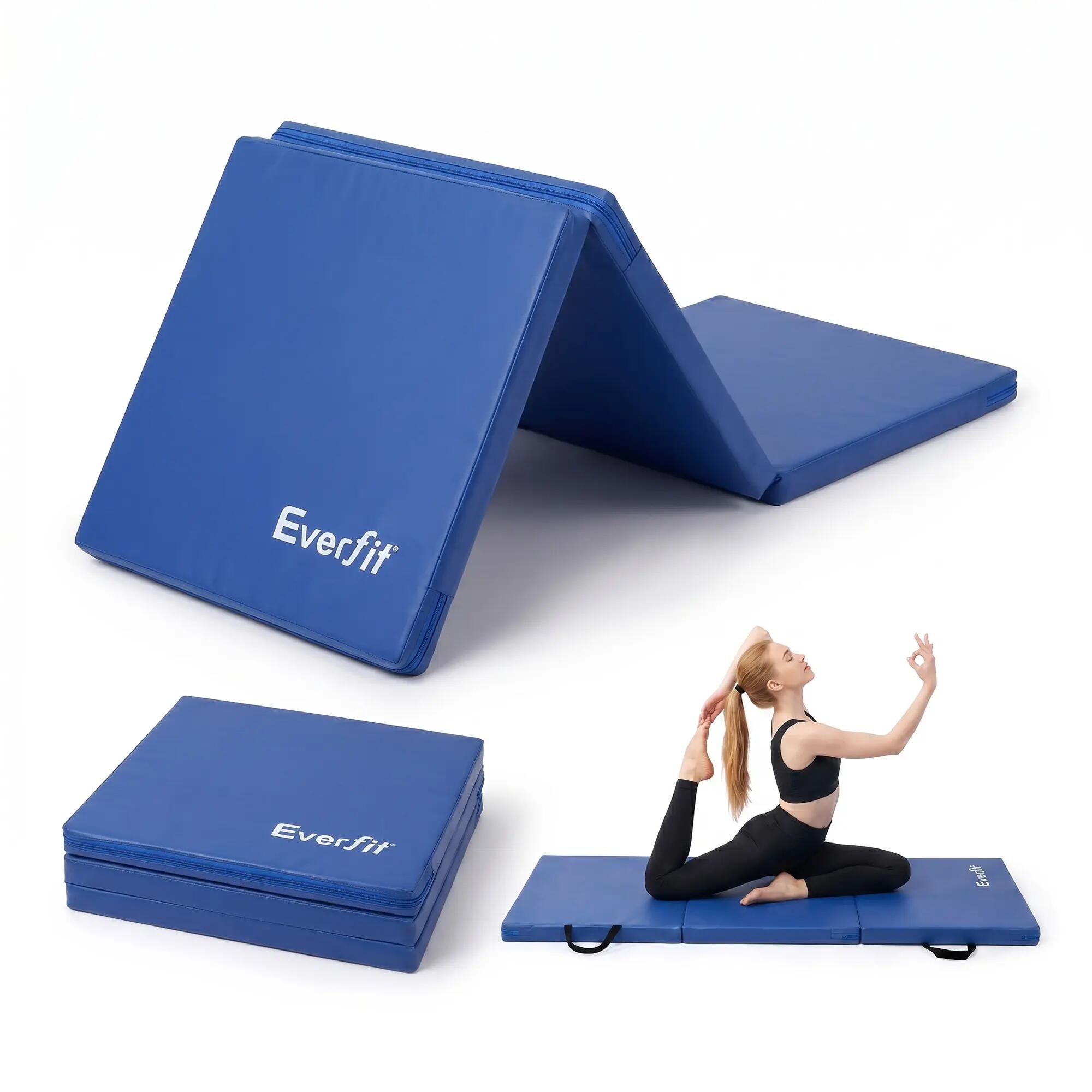Everfit 180x60cm Gymnastics Mats Folding Exercise Floor Mat Portable 3 Fold Tumb