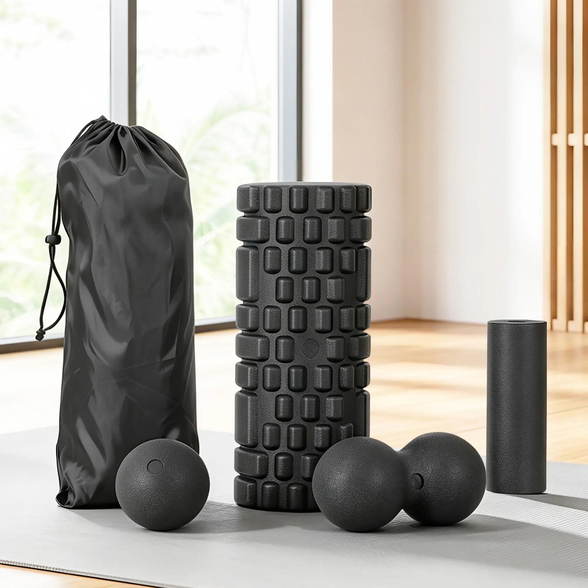 Everfit Foam Roller Set 4 in 1 Grid High Density Massager for Deep Tissue Trigge