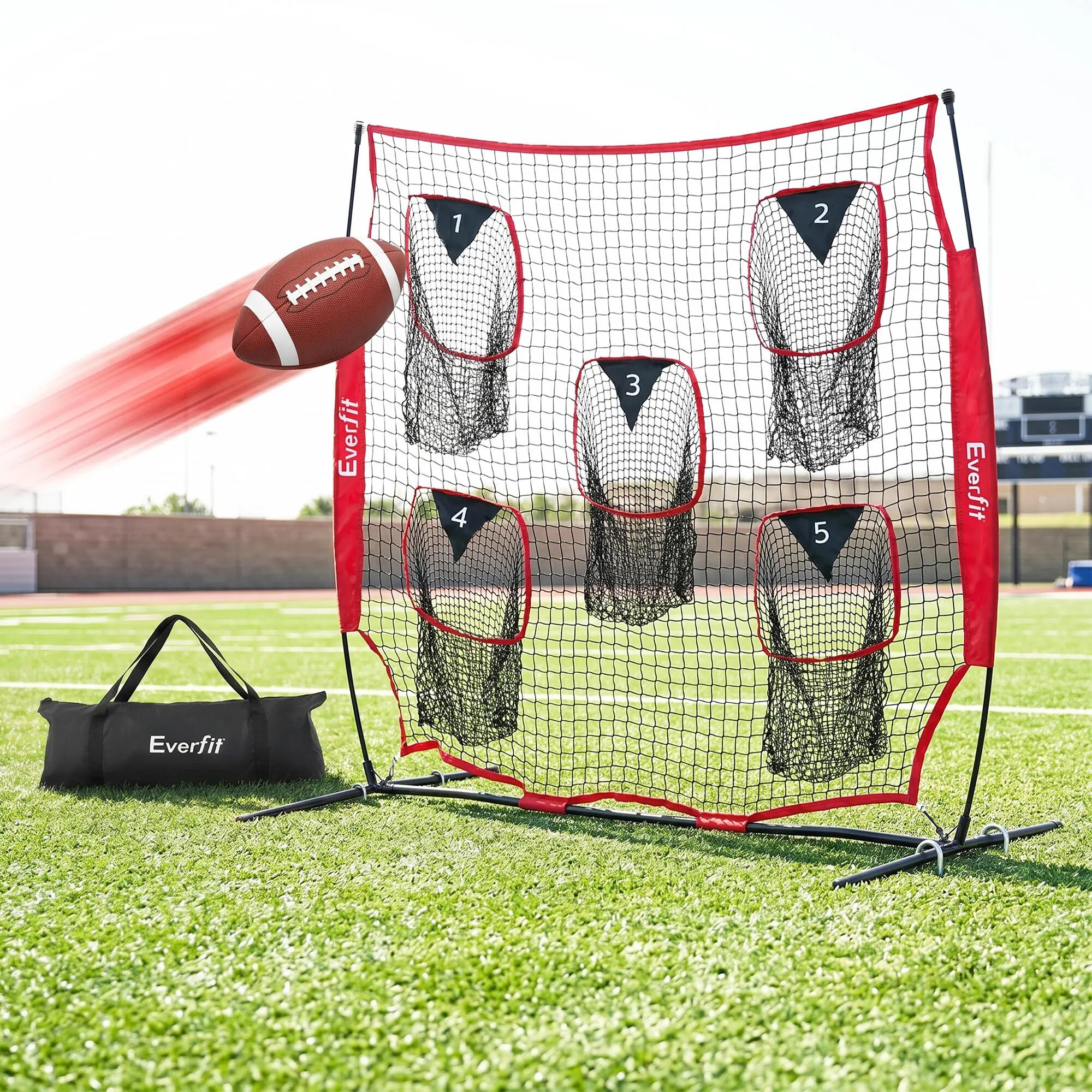 Everfit 1.8m Football Training Net 5 Target Portable Soccer Goal Nets Rebounder