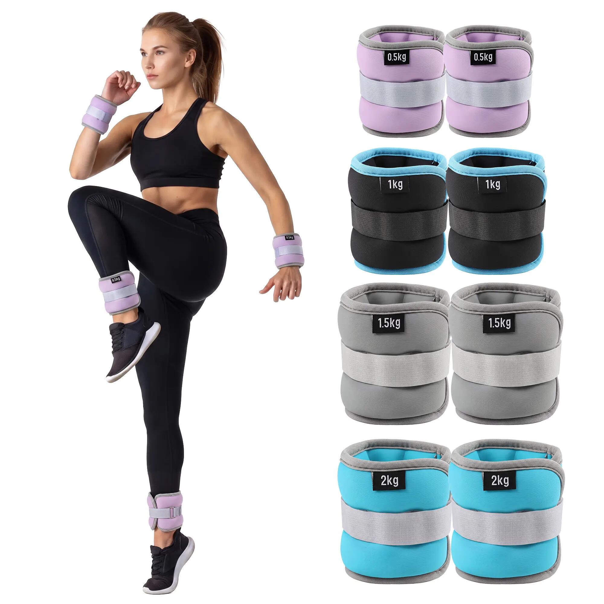 Everfit Ankle Wrist Weights for Women & Men, 4 Colors Set with 1 2 3 4kg Wearabl