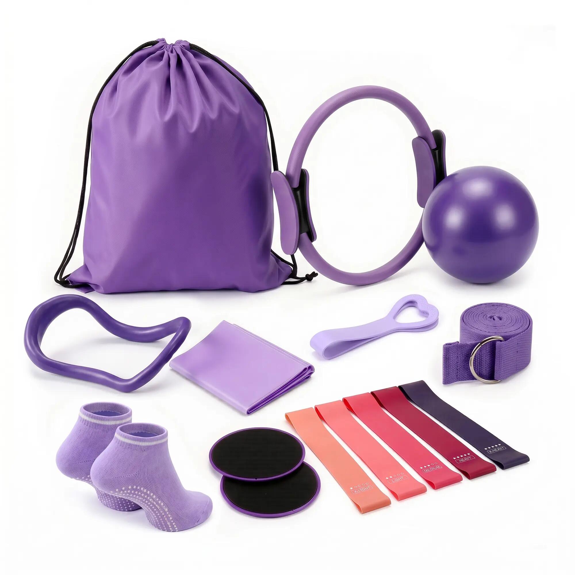 Everfit Pilates Ring Set for Women, 15pcs Home Workout Pilates Equipment with Ri