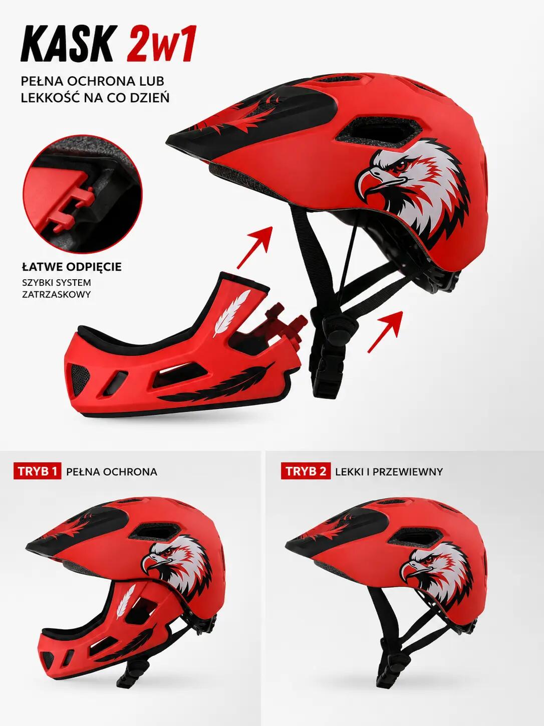 Kask rowerowy BTM-F1 FullFace XS (48-53cm) pomarańczowy 6/6