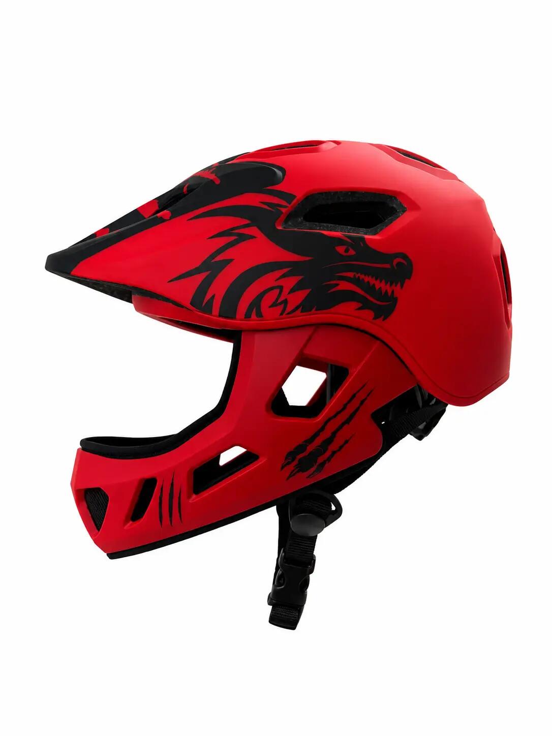 Kask rowerowy BTM-F1 FullFace S (52-56cm) czerwony 3/5