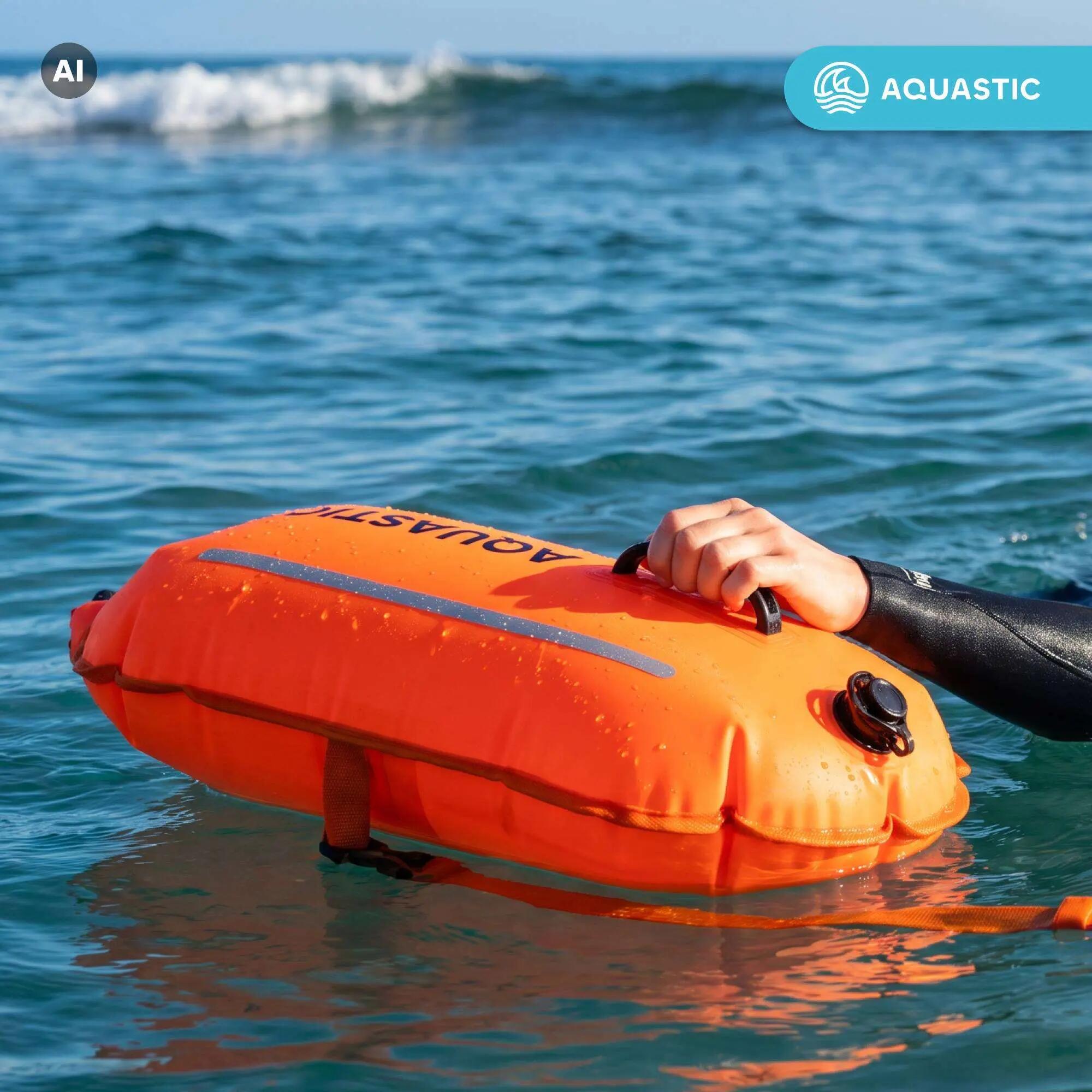 Bouée de sécurité pour la natation avec poche AQUASTIC 7/9