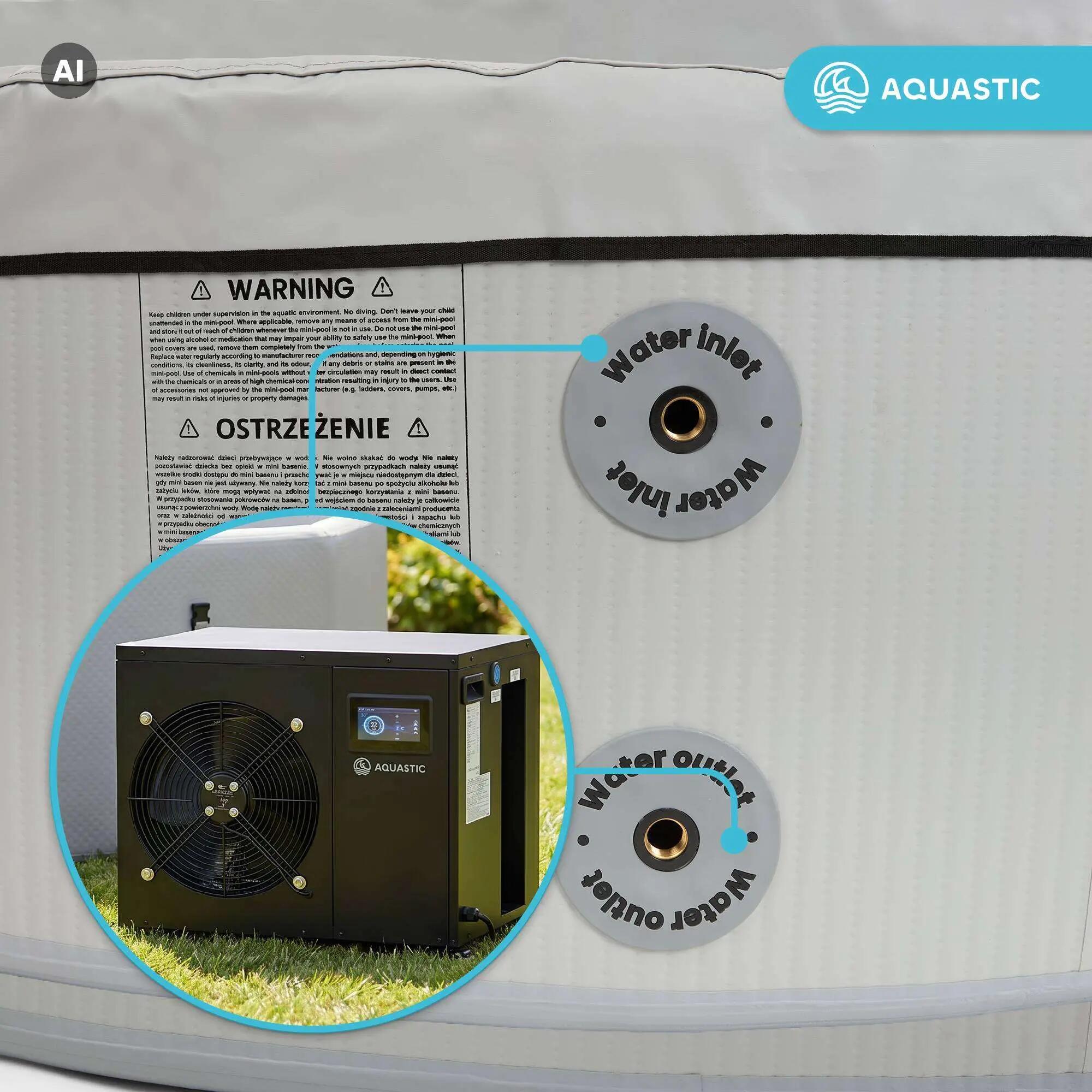 Piscine gonflable AQUASTIC ONSEN drop stitch 700 l 150 9/13