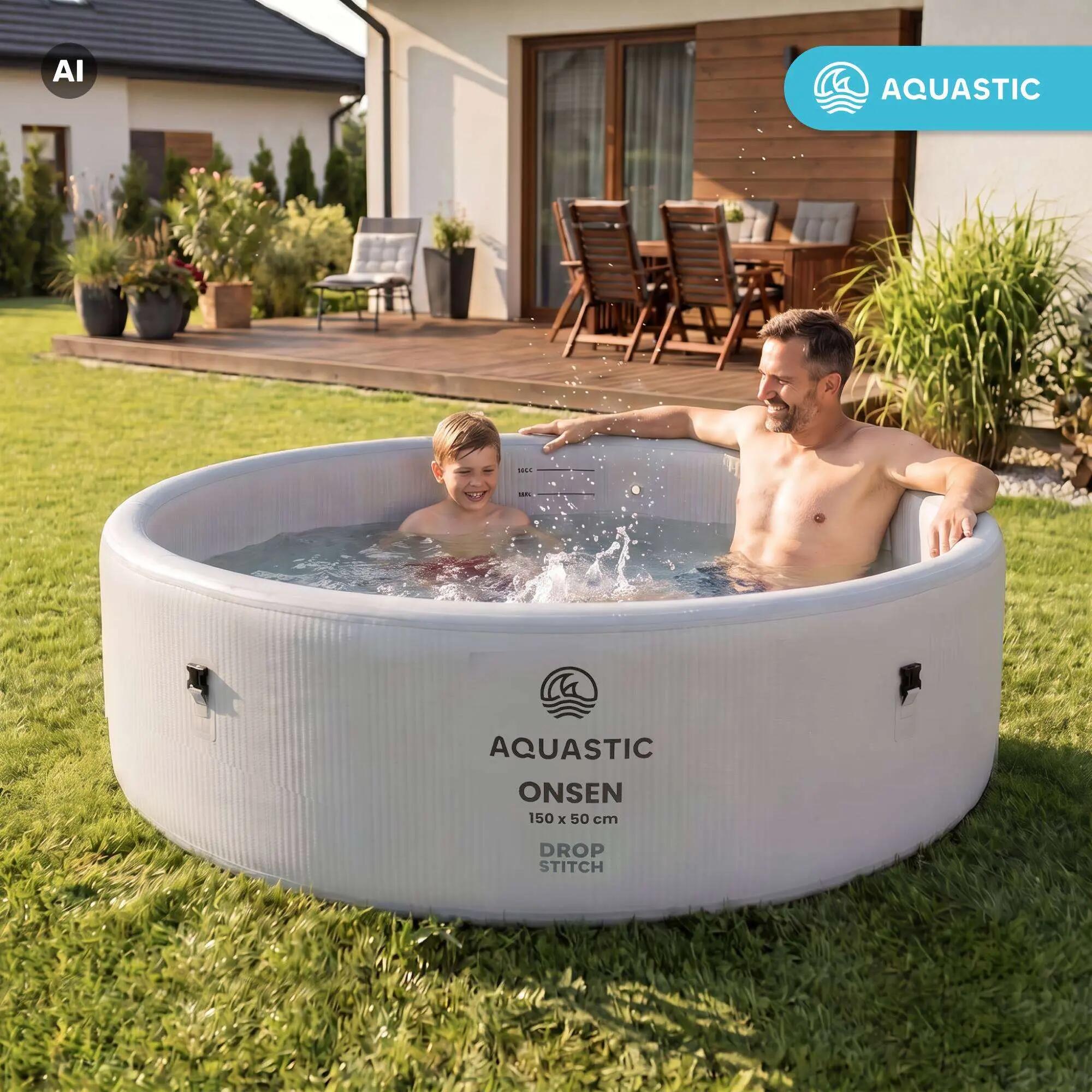 Piscine gonflable AQUASTIC ONSEN drop stitch 700 l 150 11/13