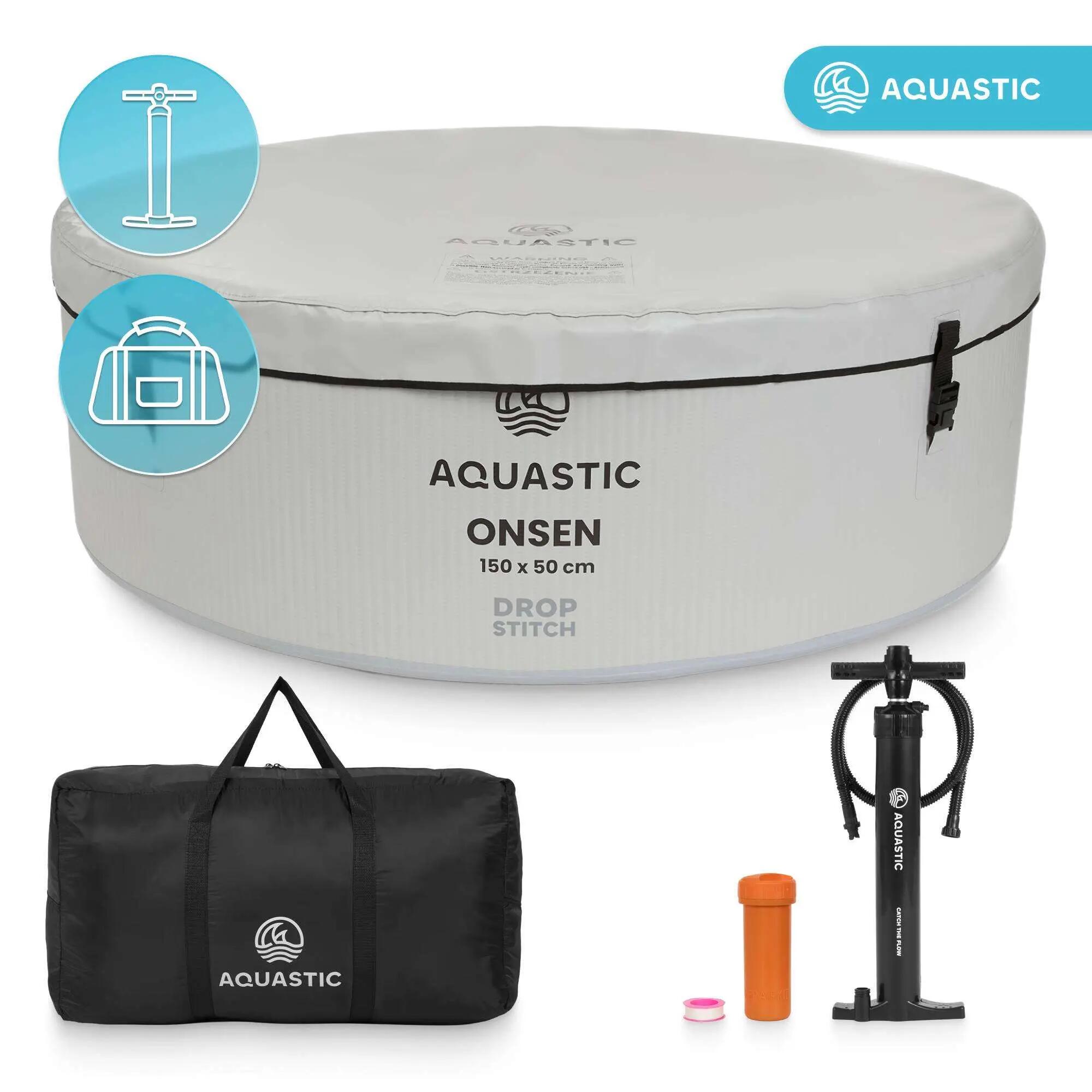 Piscine gonflable AQUASTIC ONSEN drop stitch 700 l 150 10/13