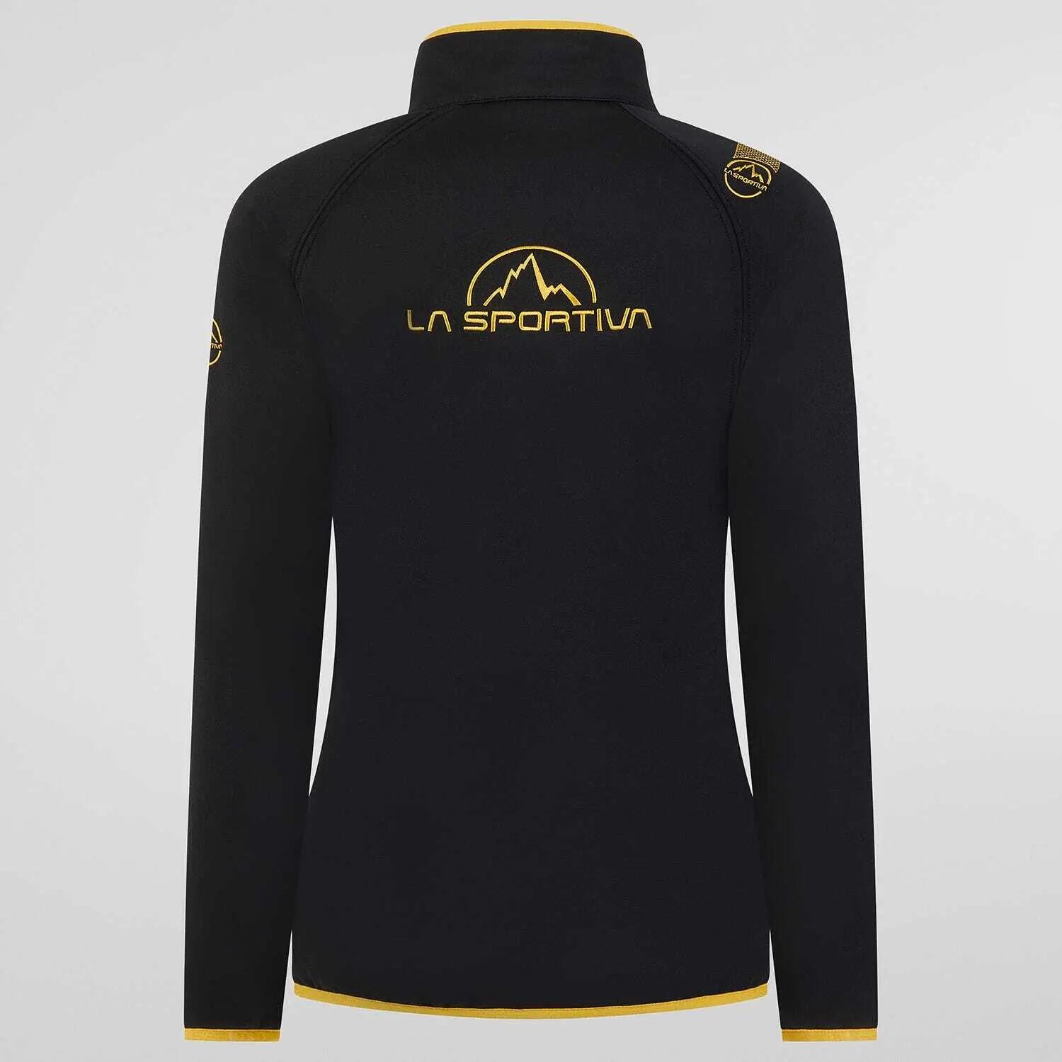 Sweat femme La Sportiva Fleece 100% polyester noir-jaune zippé 2/2