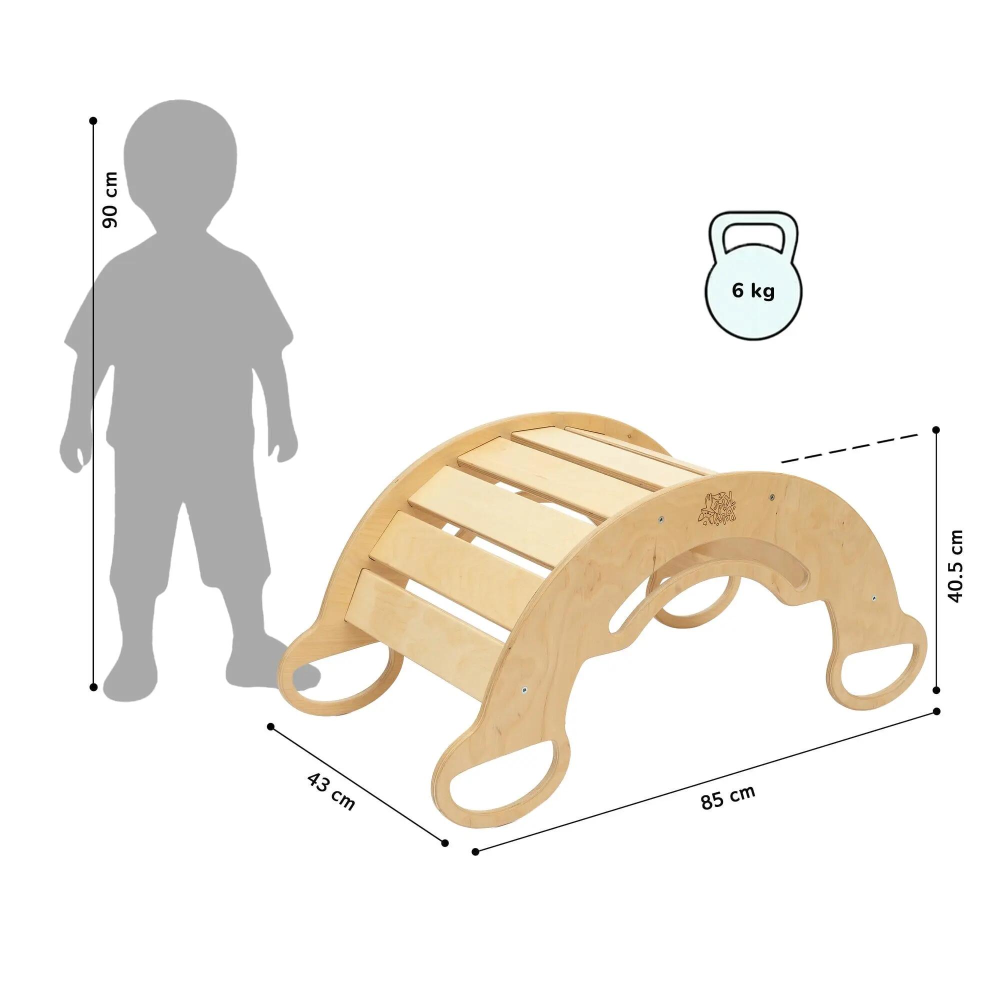 Dřevěná Montessori balanční houpačka – přírodní provedení 9/10