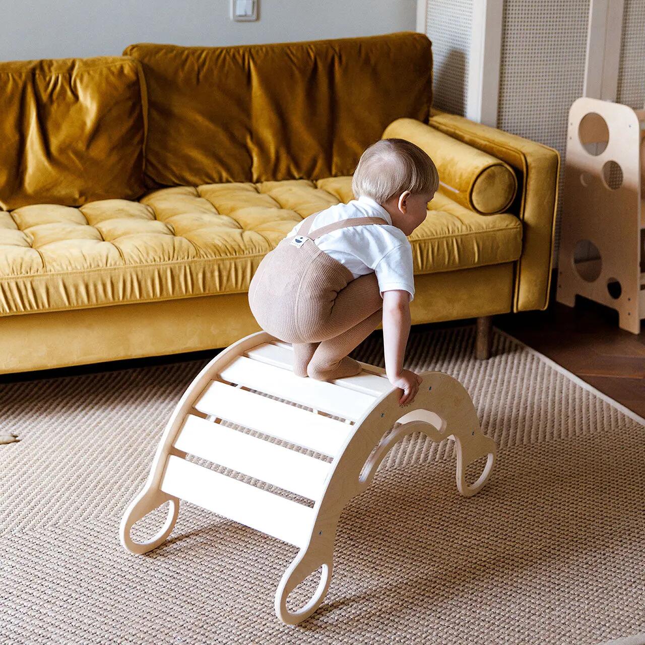 Dřevěná Montessori balanční houpačka – přírodní provedení 7/10