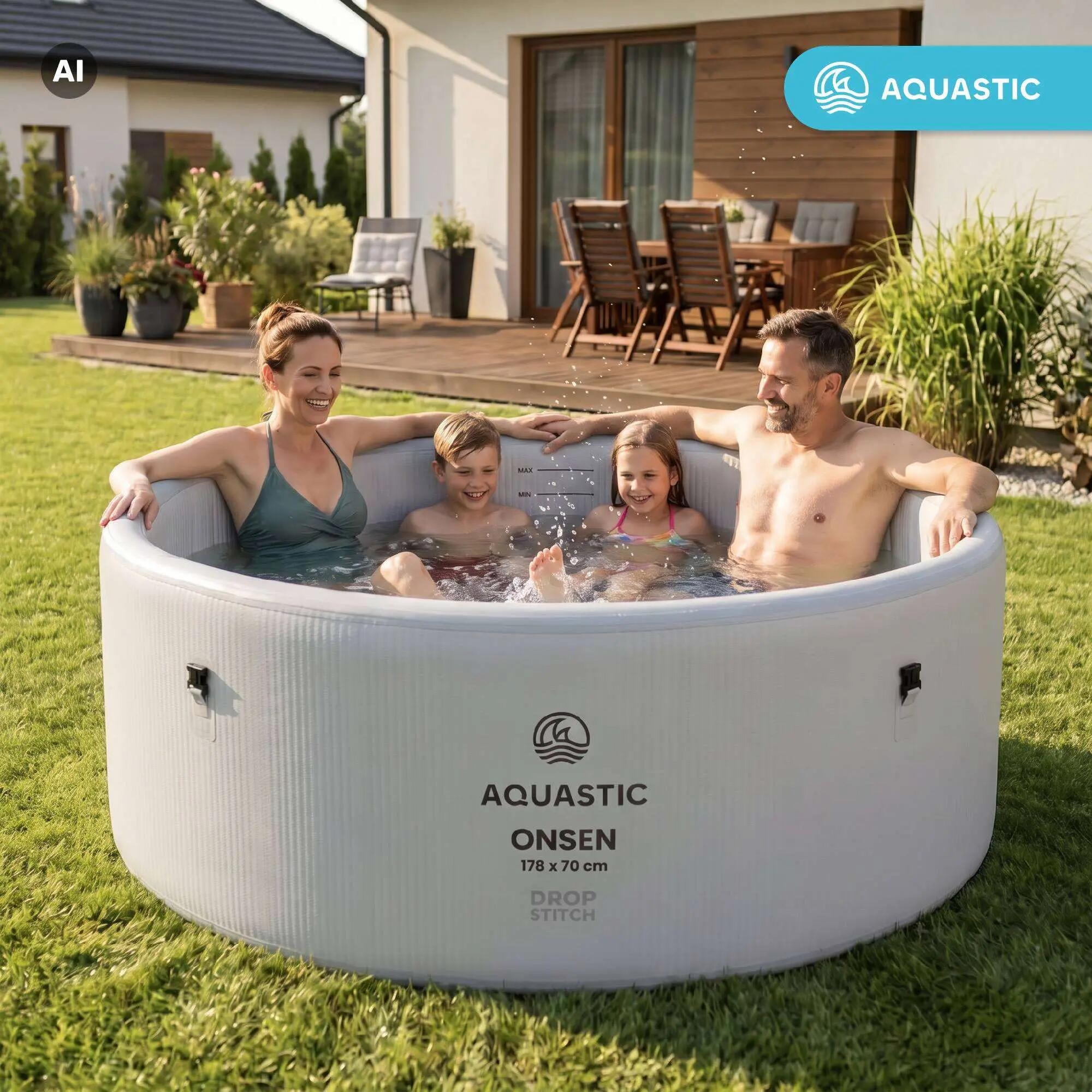 Opblaasbaar zwembad AQUASTIC ONSEN drop stitch 1200 l 178 10/13
