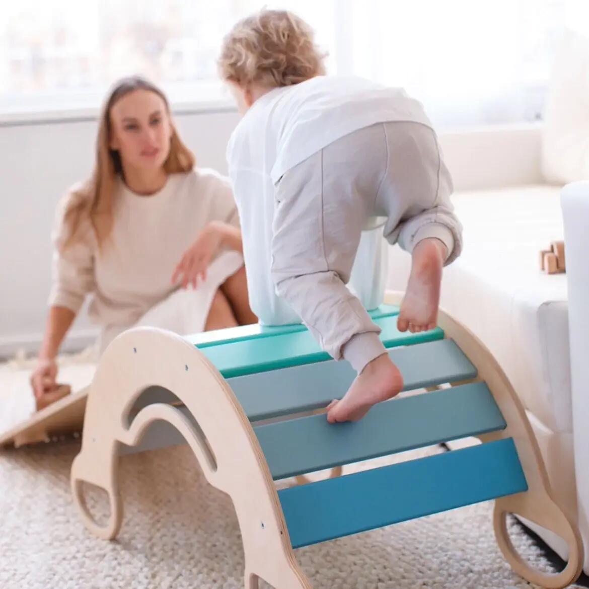 Montessori set: mátová houpačka, oboustranná deska a polštář 6/10