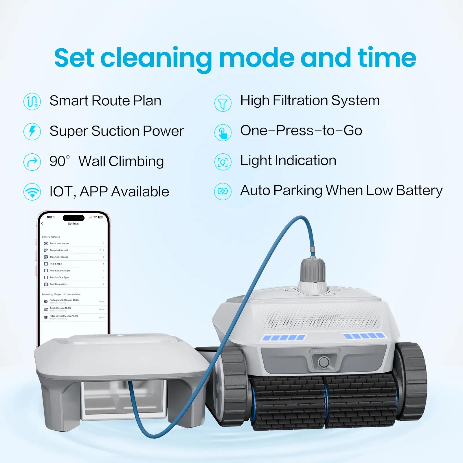 AIRROBO CP402 Robot Piscine,4 Modes,NaviClean,Auto Park,150 min,300 m² 7/7