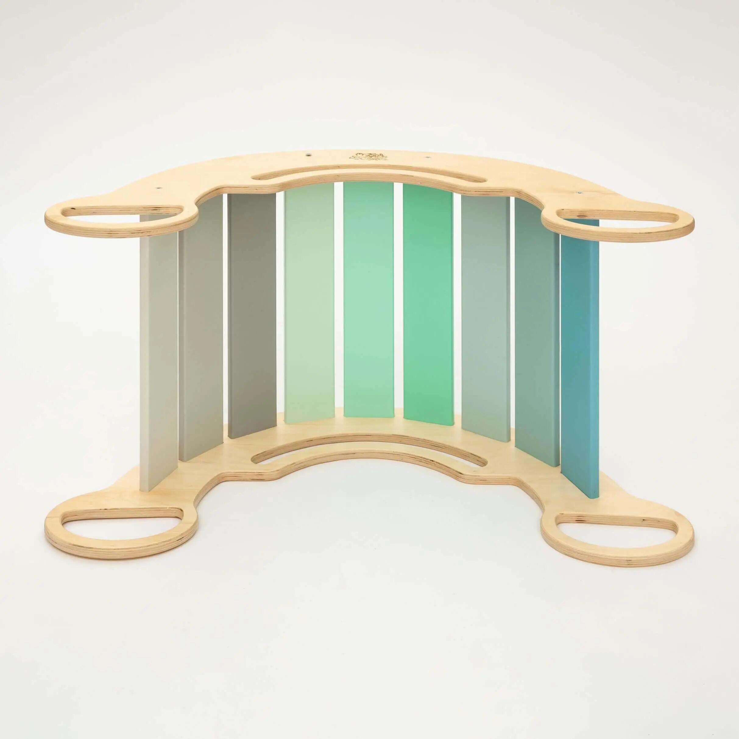 Montessori set s balanční houpačkou v mátových barvách a polstrovaným polštářem 7/10