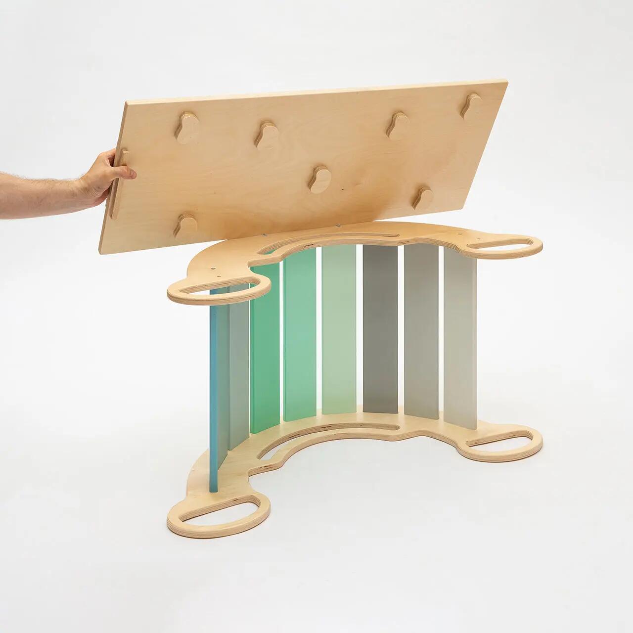 Montessori set: mátová houpačka, oboustranná deska a polštář 3/10