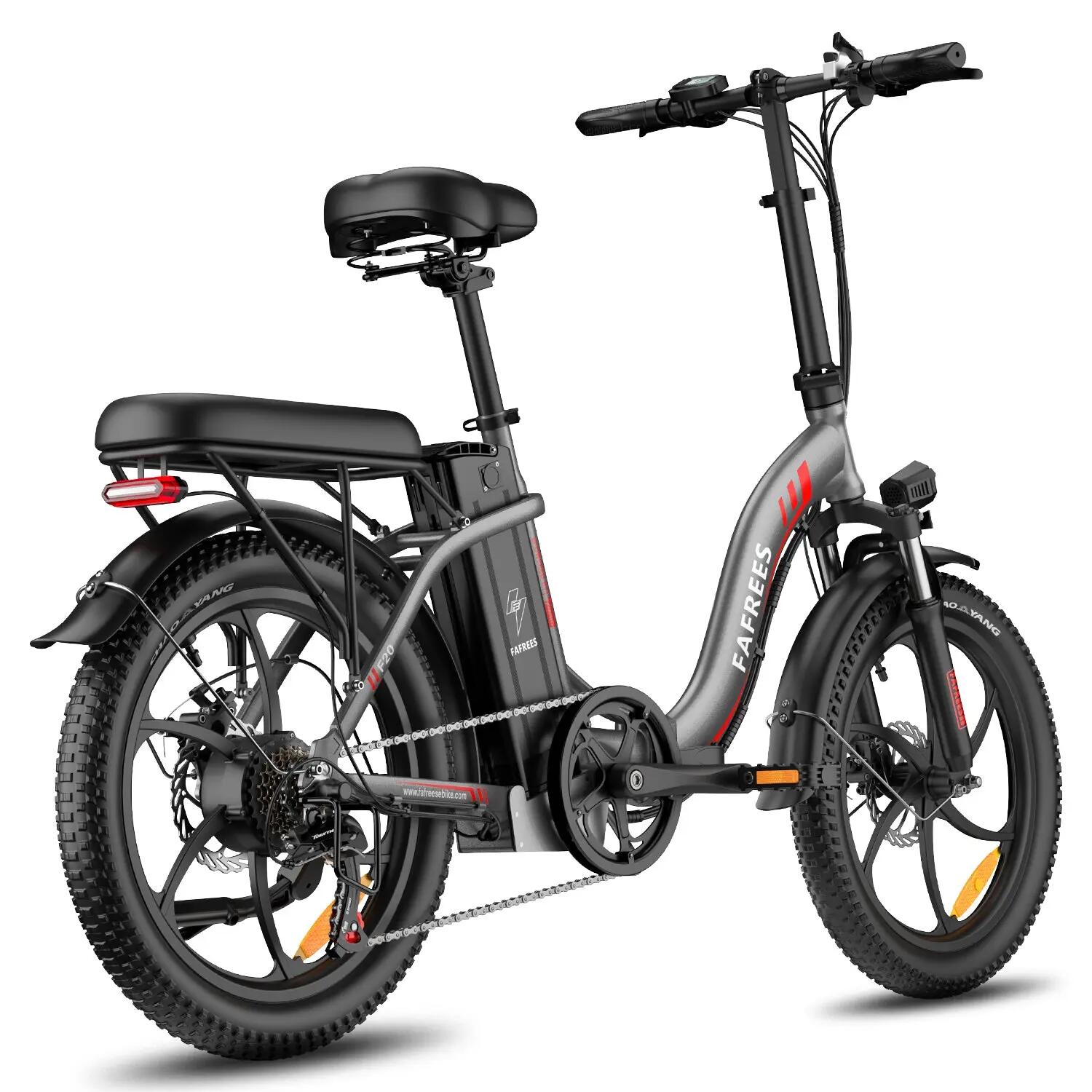 FAFREES F20 Bicicletta Elettrica 250W 36V18Ah Ruote 20" Grigio 5/5