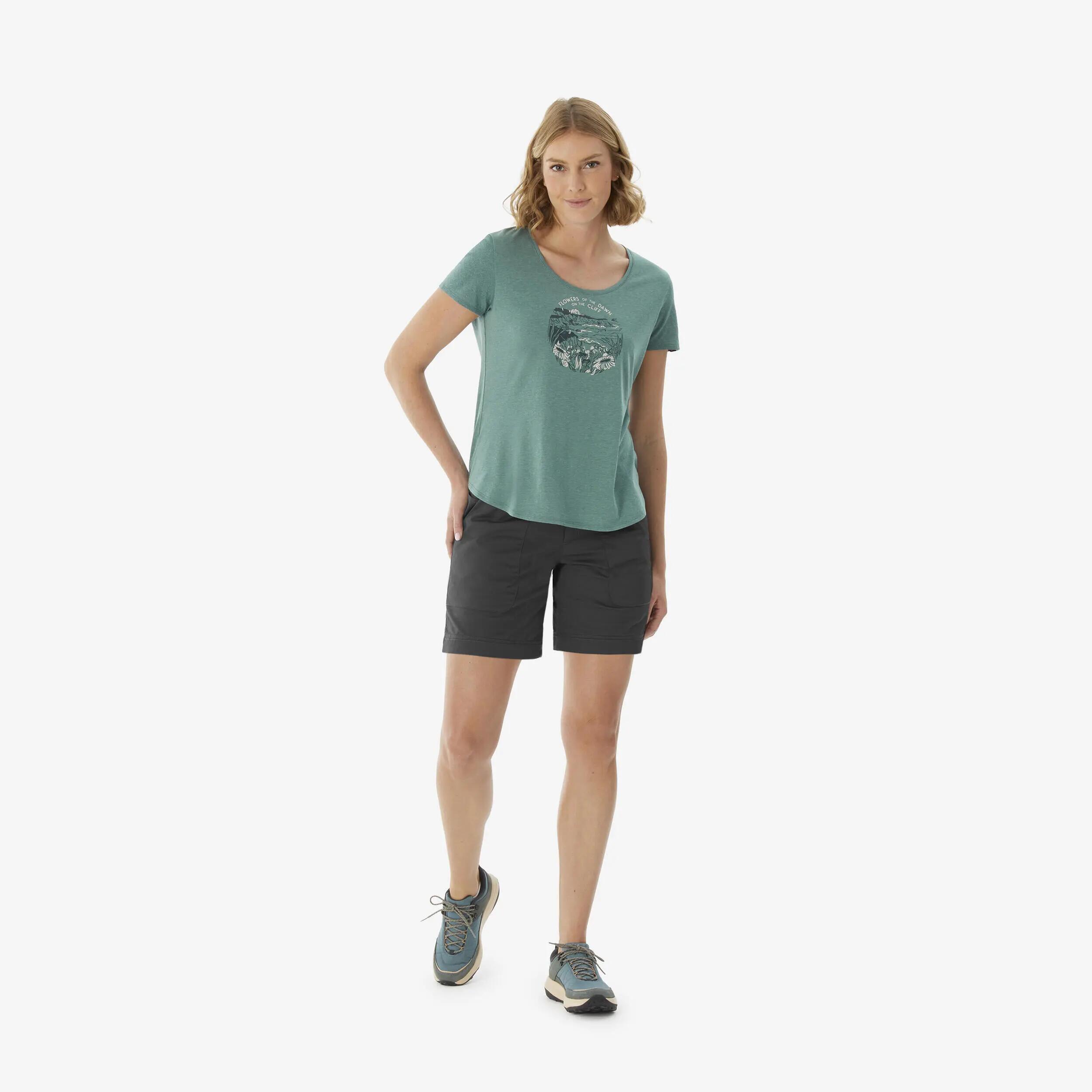 Segunda Vida - T-shirt de Caminhada mulher, NH500 verde - Excelente 2/4