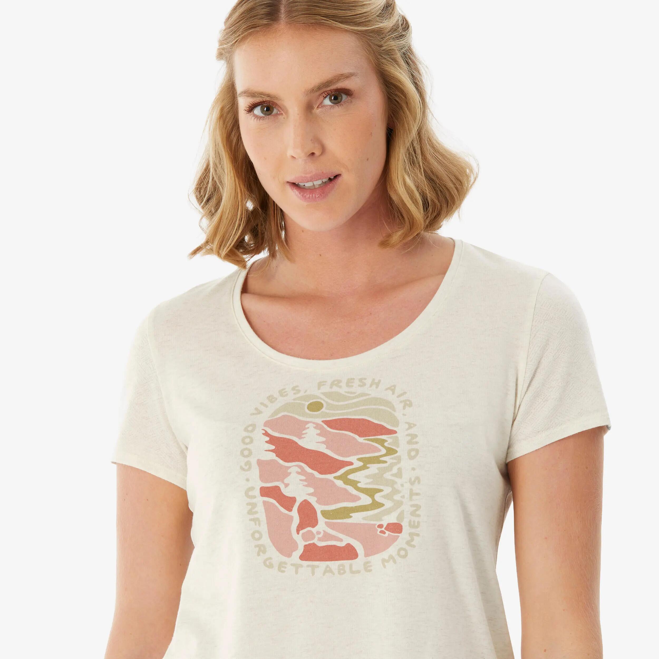 Segunda Vida - T-shirt de caminhada mulher, NH500 branco - Excelente 5/5