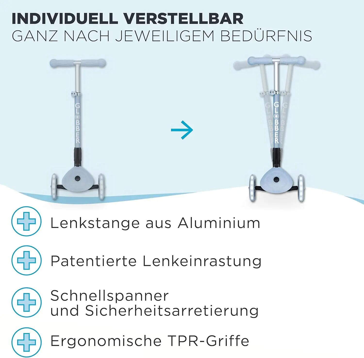 3-wielstep JUNIOR FOLDABLE LIGHTS ECOLOGIC - Hemelsblauw 6/15