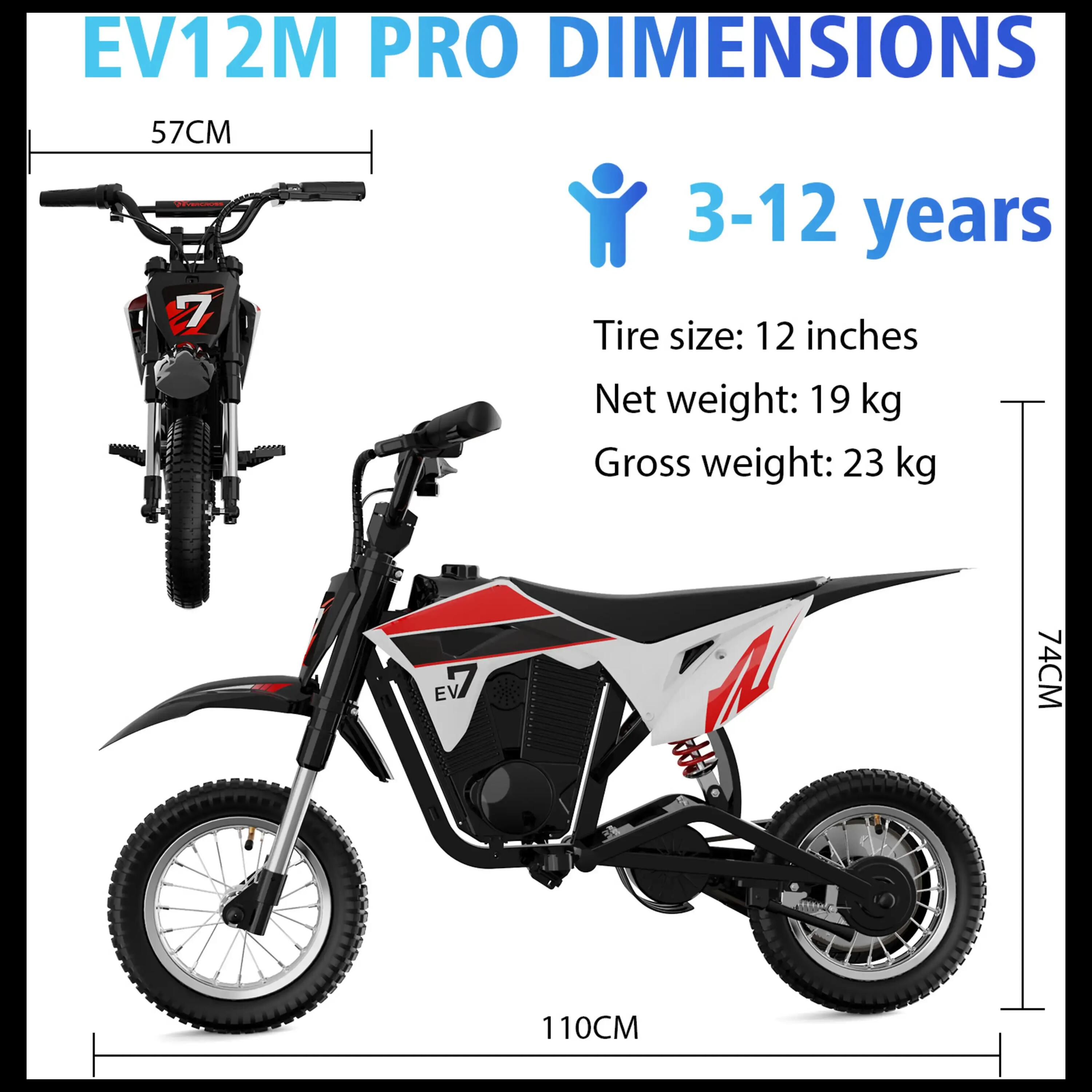 Moto elettrica bambino EV12M PRO-12 pollici-Bluetooth-LED-18km autonomia 2/9