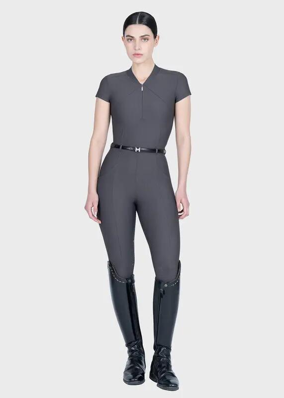Leggings Pantalón Mujer Equitación Maximilian Velya Full Grip Grafito 6/7