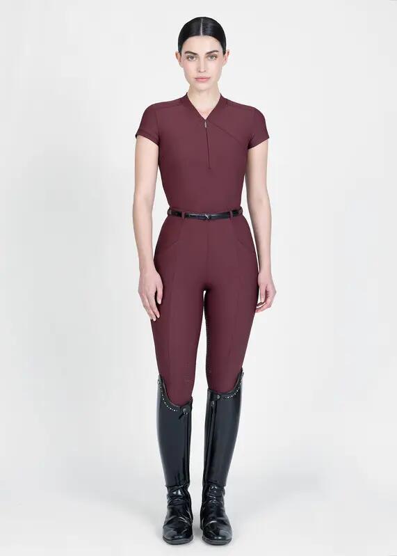 Leggings Pantalón Mujer Equitación Maximilian Velya Full Grip Granate 6/7