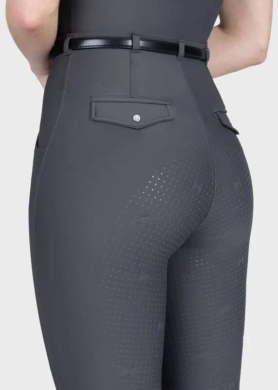 Leggings Pantalón Mujer Equitación Maximilian Velya Full Grip Grafito 5/7