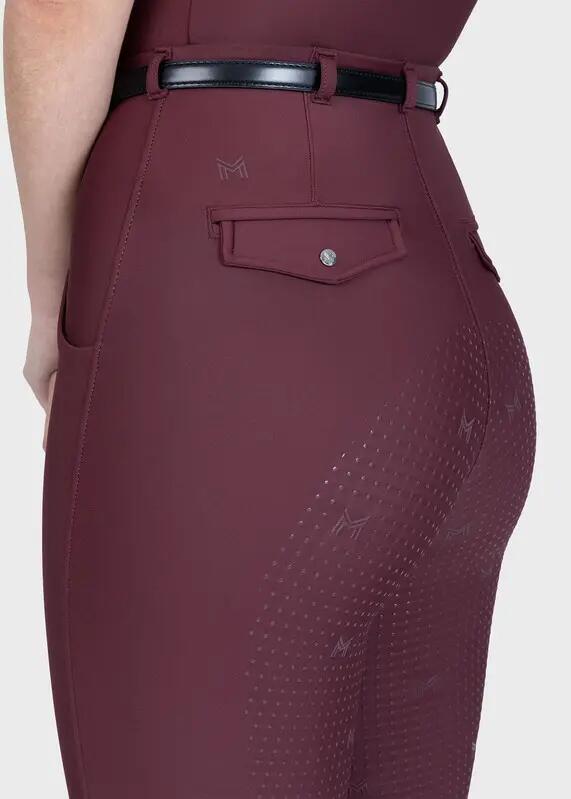 Leggings Pantalón Mujer Equitación Maximilian Velya Full Grip Granate 5/7