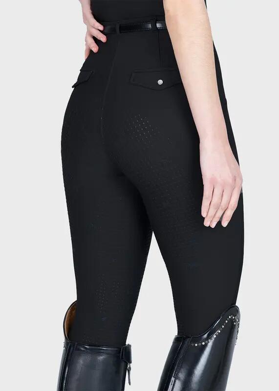 Leggings Pantalón Mujer Equitación Maximilian Velya Full Grip Negro 4/7