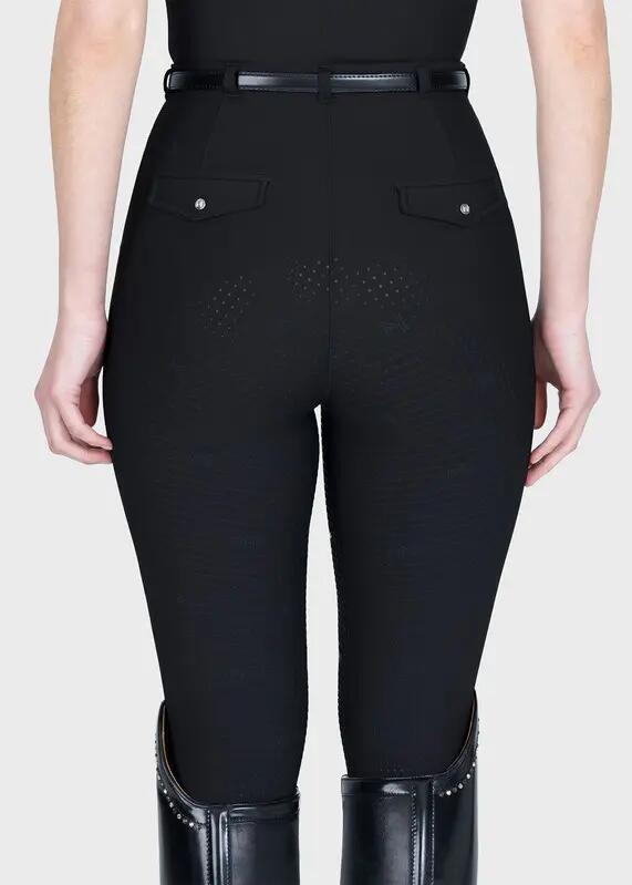 Leggings Pantalón Mujer Equitación Maximilian Velya Full Grip Negro 3/7