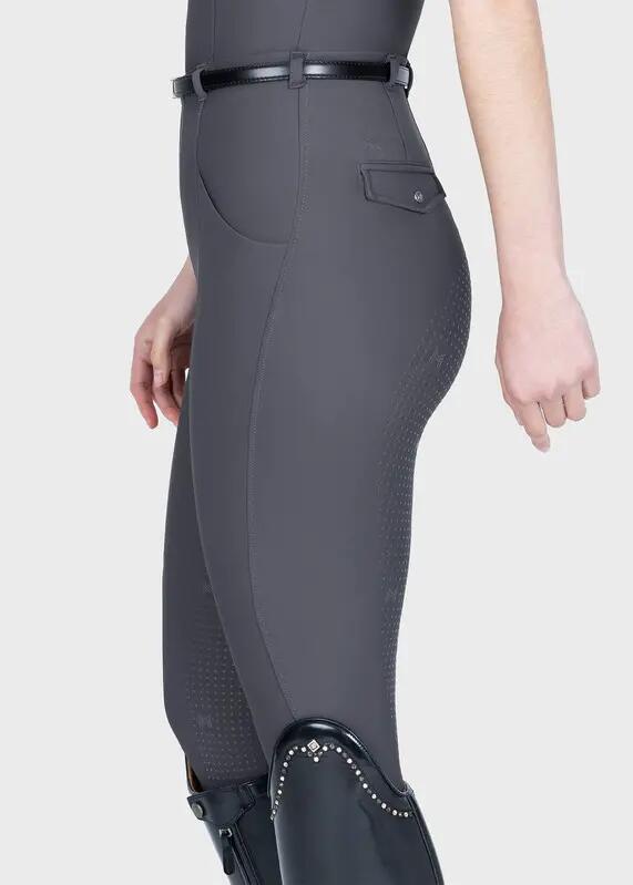 Leggings Pantalón Mujer Equitación Maximilian Velya Full Grip Grafito 2/7