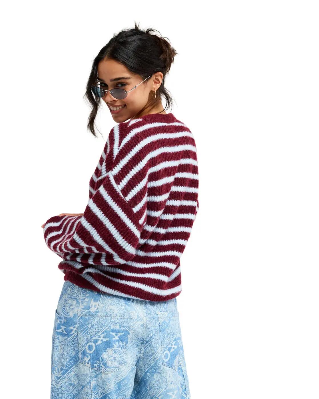 Cardigan DEEP AS THE OCEAN STRIPES Rot Dames 2/4