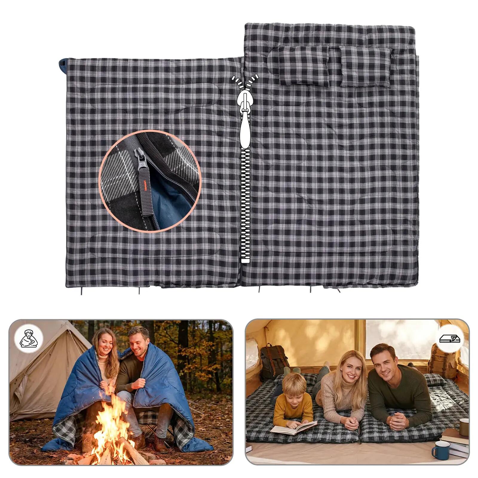 Coperta sacco a pelo Snowflake 300D 2 persone sacco a pelo doppio lungo -13°C 7/7