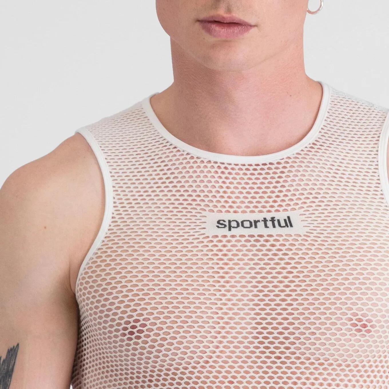 Camisa de base Sportful Light Mesh Branca para homem 3/5