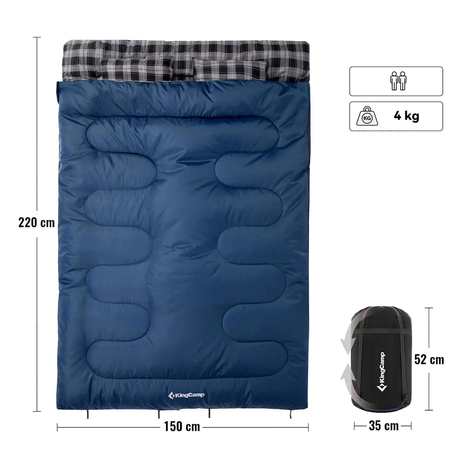 Coperta sacco a pelo Snowflake 300D 2 persone sacco a pelo doppio lungo -13°C 2/7