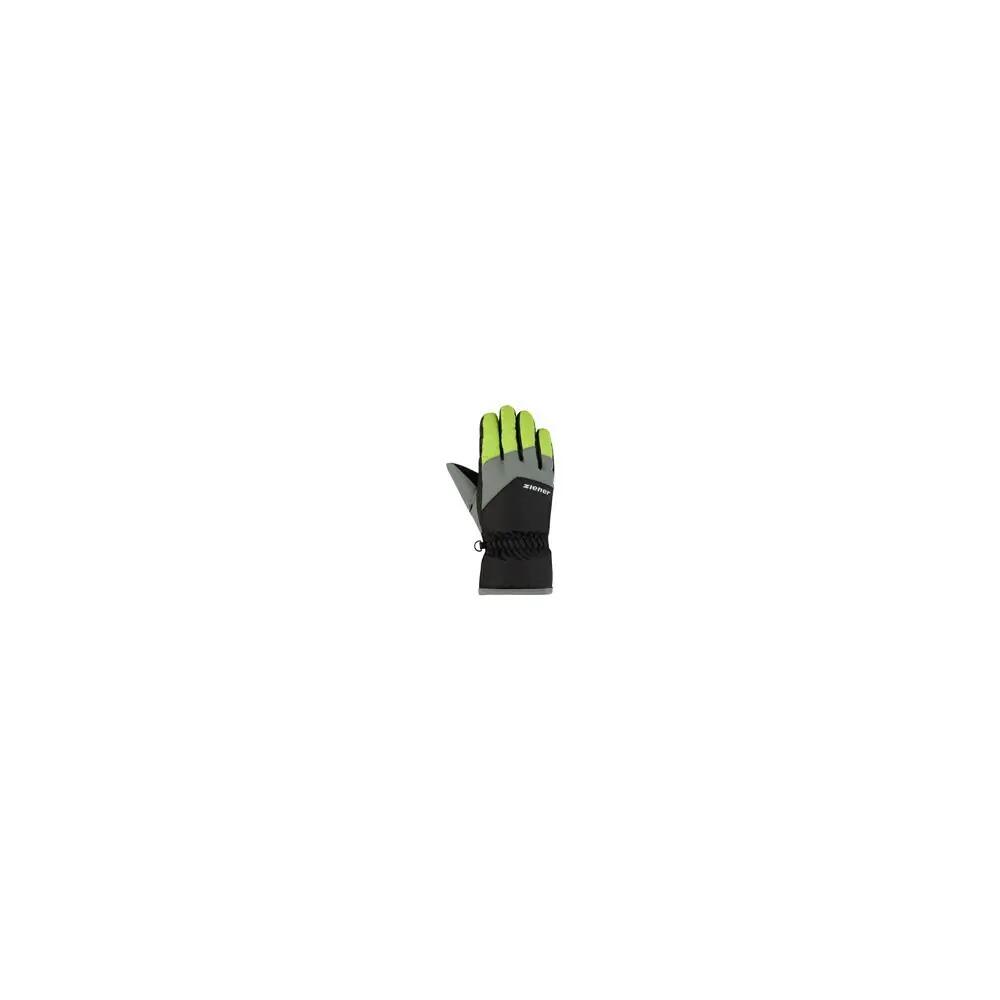 ZIENER gants de ski Junior LANDO - BLACK LIME GREEN 3/3