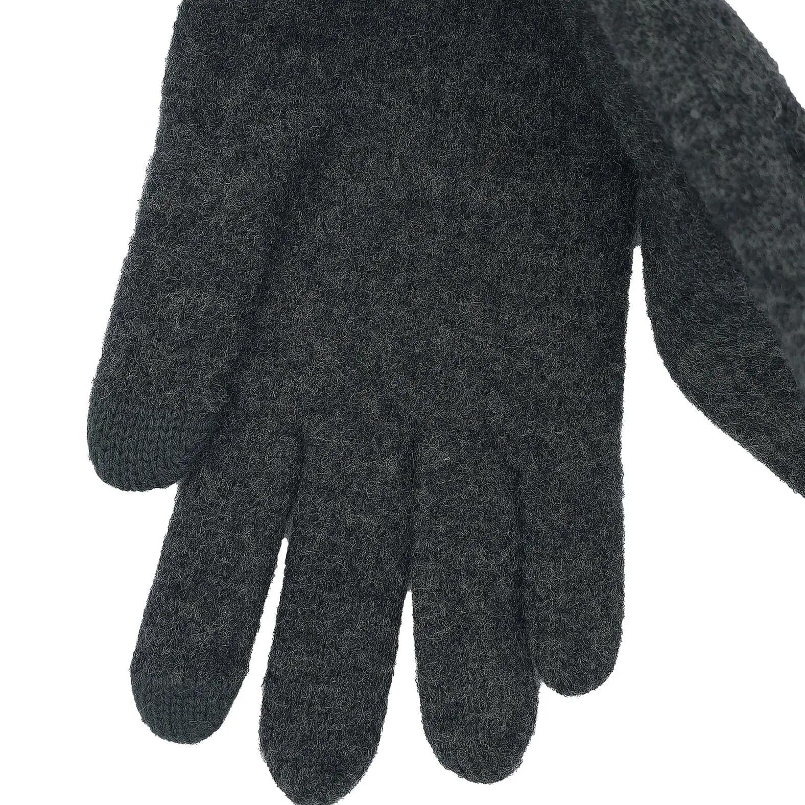 Rękawiczki 100% wełna merino - ciepłe i dotykowe  (400 g/m²) M, Antrasit 2/2