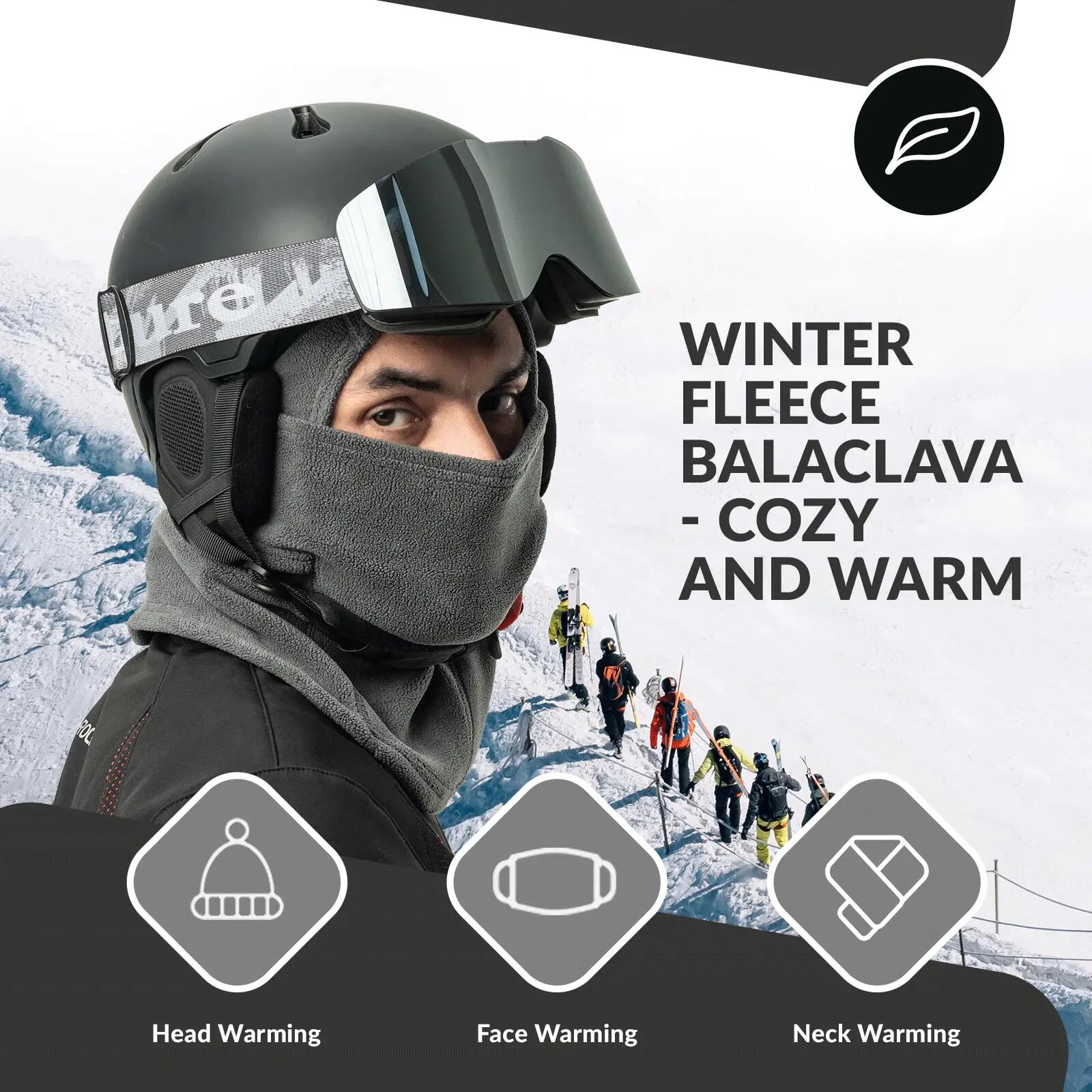 Winter-Sturmhaube aus Fleece mit Pull-Down-Design – für Fahrrad, Ski & Motorrad 4/6