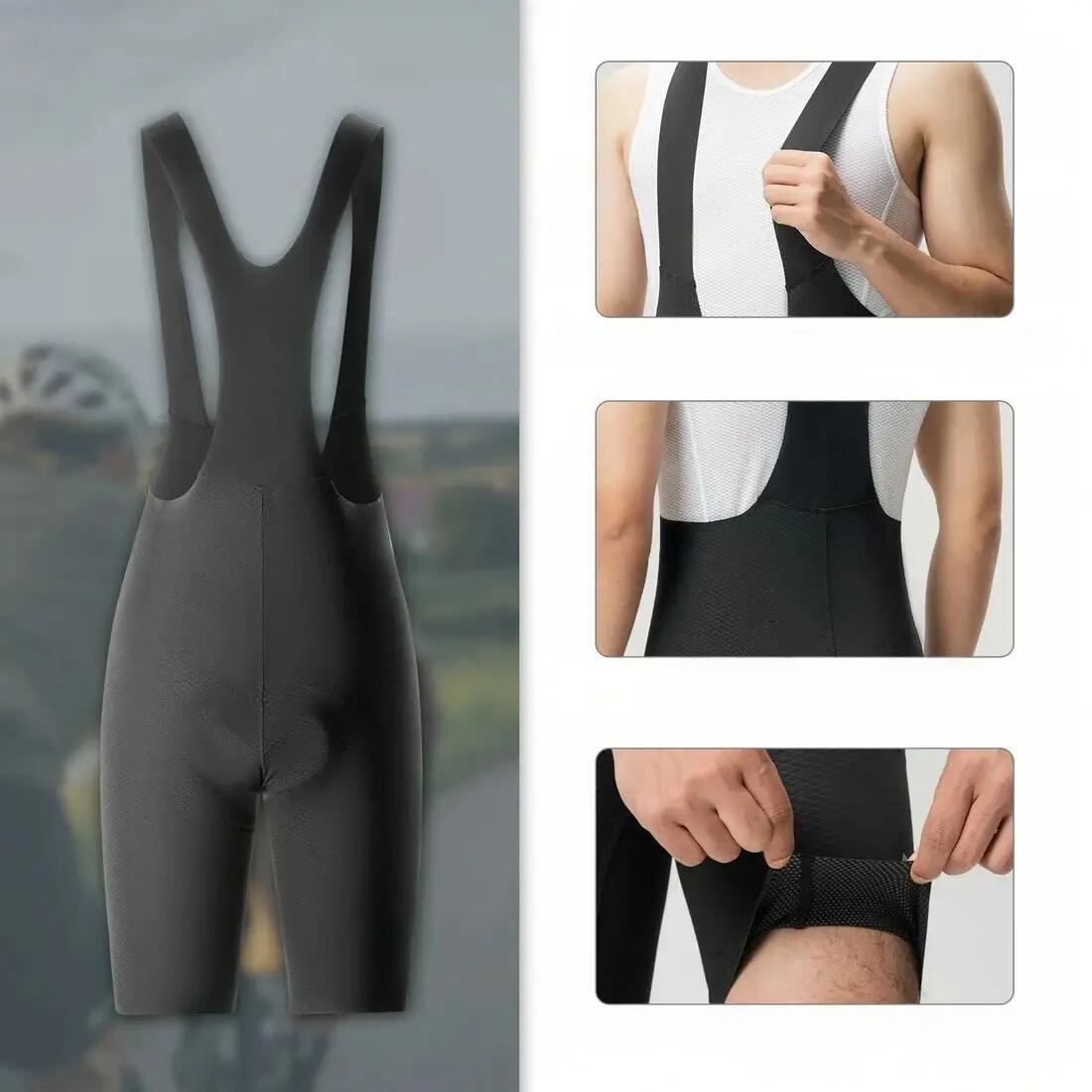 Calções de ciclismo masculinos em couro antiderrapante e respirável 3D ROCKBROS 3/4