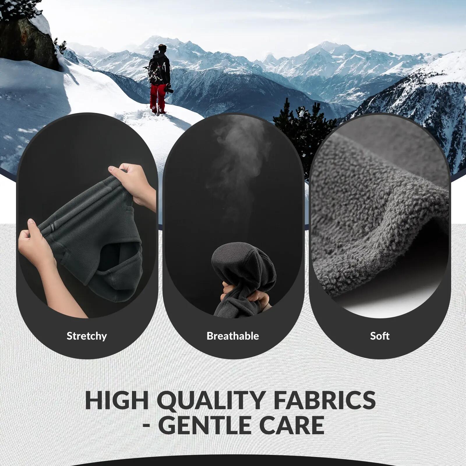 Winter-Sturmhaube aus Fleece mit Pull-Down-Design – für Fahrrad, Ski & Motorrad 2/6