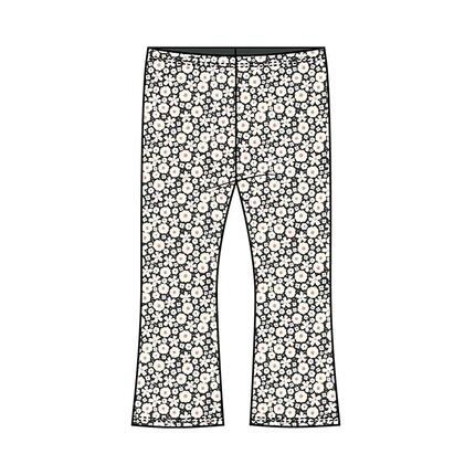 Legging fille maille imprimé fleurs