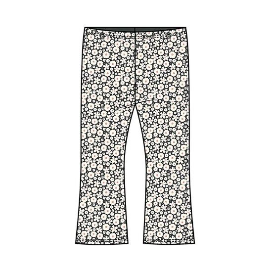 Legging fille maille imprimé fleurs
