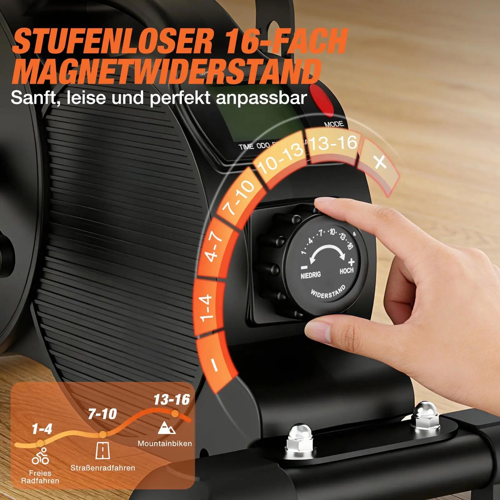 DH FitLife Pedaltrainer Heimtrainer Mini Bike, 16-Fach leise, mit Display 4/7